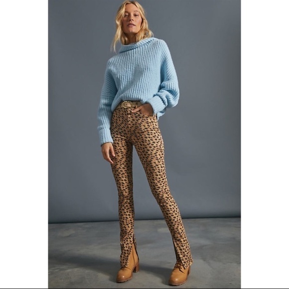 WeWoreWhat Denim - WeWoreWhat Women's Stiletto Split Hem Leopard Print Skinny Jeans High Rise 25